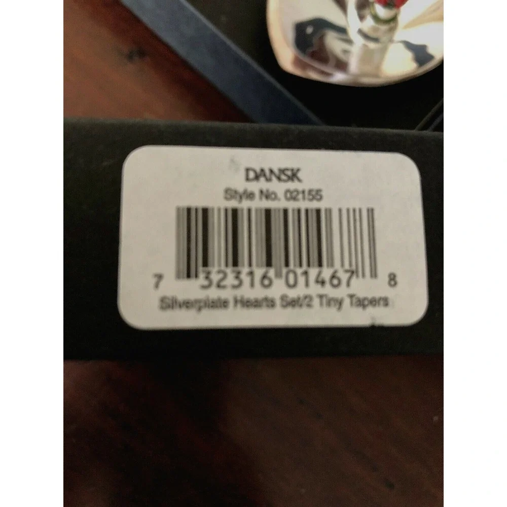 Dansk Candle Holders Denmark Silver Plated Tiny Taper‎ Candlesticks Heart Shaped